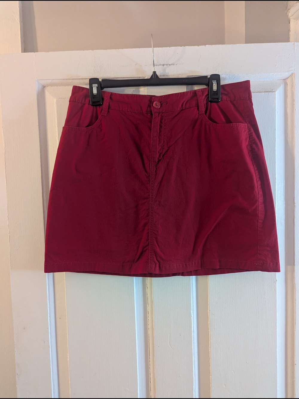 St. John's Bay Berry Red Cotton Mini Skort